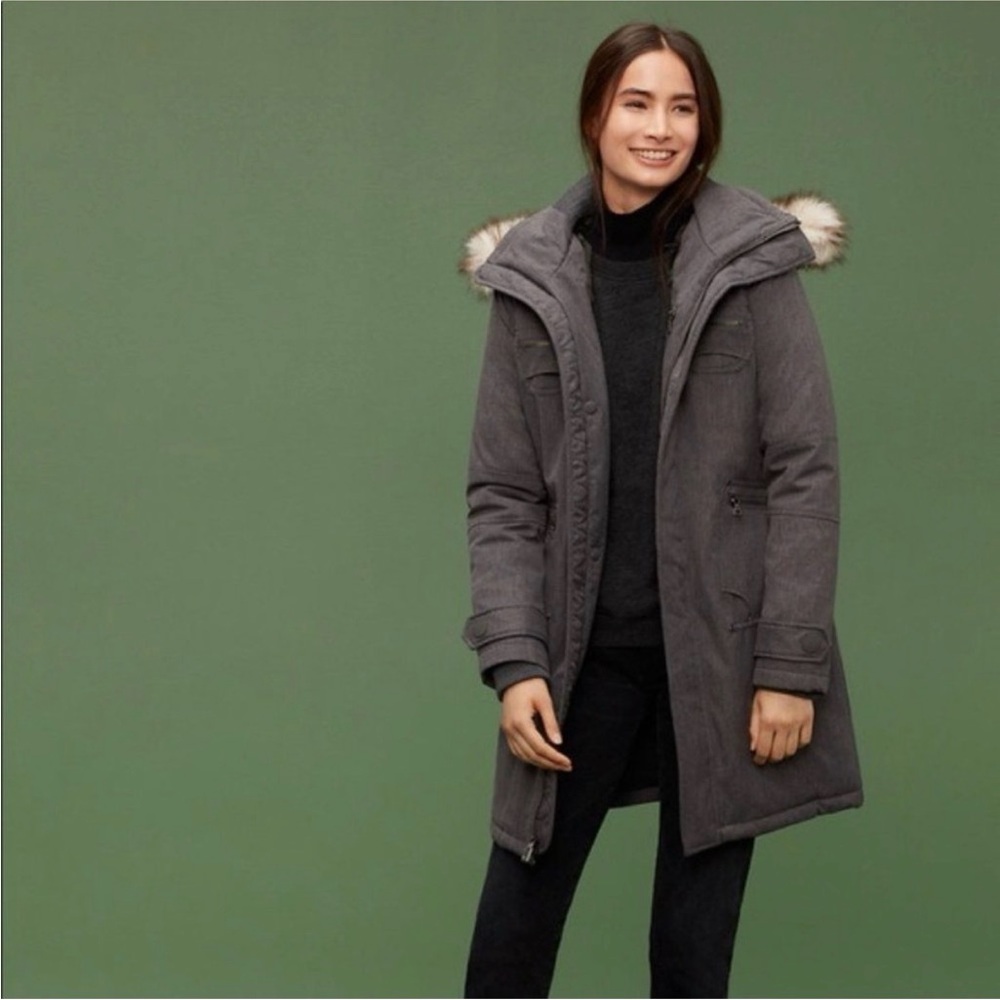 TNA Aritzia Verbier charcoal grey winter coat
